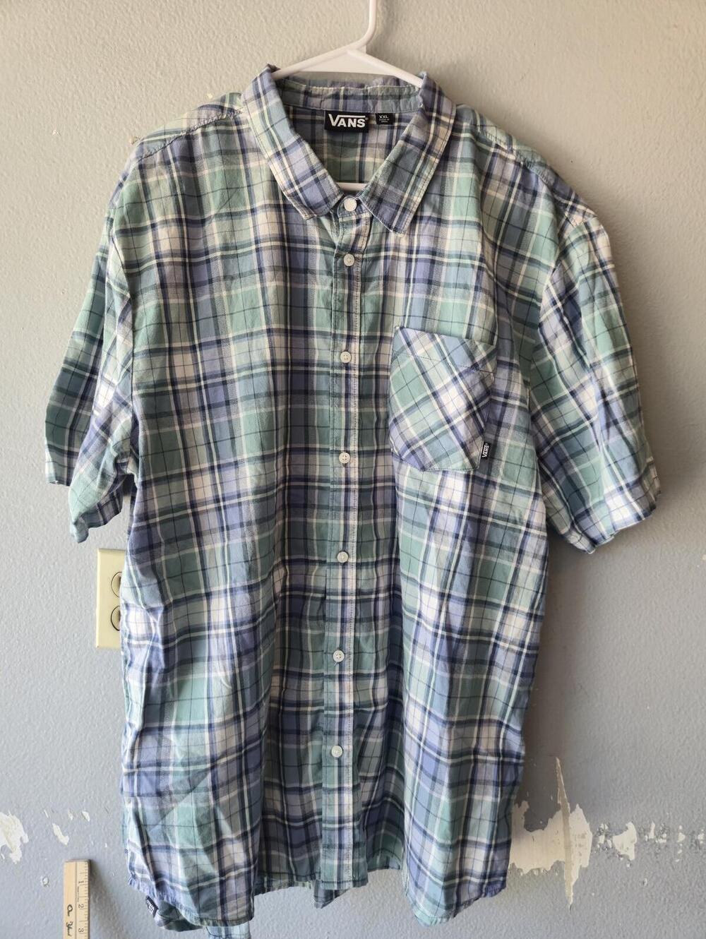 Vans Plaid Short Sleeve Button-Up Shirt Mens Size 2XL